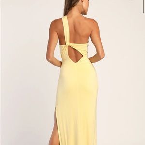 Yellow one shoulder LuLus dress never worn